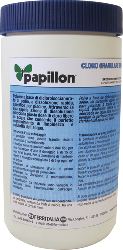 CLORO  dicloro 1KG PER PISCINE GRANULARE RAPIDO SCIOGLIMENTO - piscina