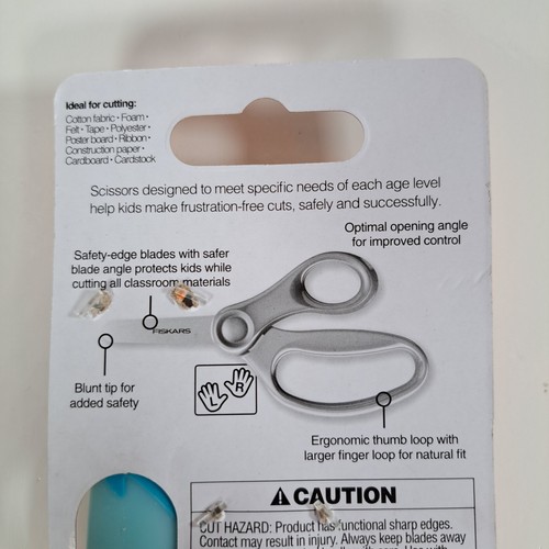 Fiskars 5in. Blue Kids Scissors Blunt Tip Safety Edge Blades Eraser Sheath NEW - Picture 5 of 6