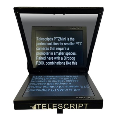 Telescript PTZMini 15 Inch 4x3 Black Flat Panel Prompter Monitor for PTZ Cameras