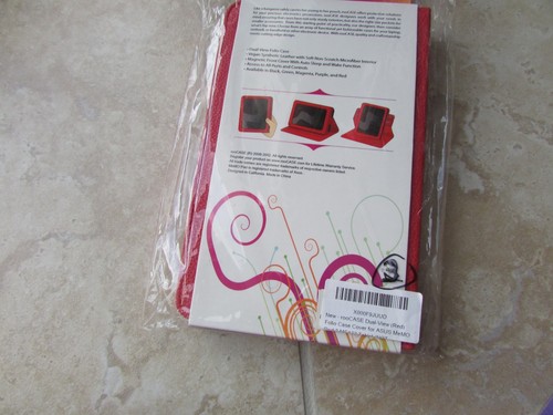 RooCase ASUS MeMOPad 7 RED Tablet Leather DualView Folio Case BOOK Stand - Picture 2 of 7