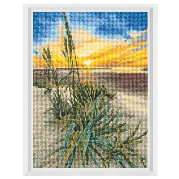 "Rto Kreuzstich Stickpackung \"Sonnenuntergang Am Meer\", ZäHlmuster, 14X19Cm"-image