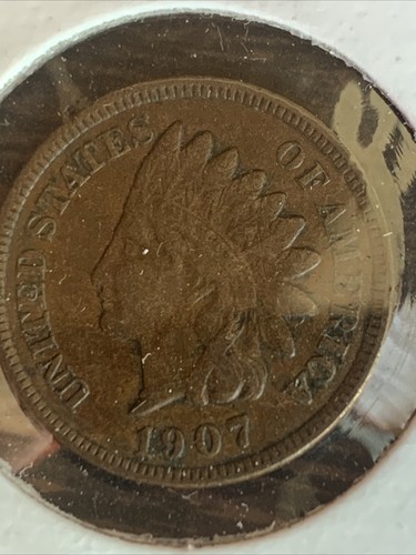 1907 Indian Head Cent fast unzirkulierte XF +/AU-Münze (#1) - Bild 3 von 5