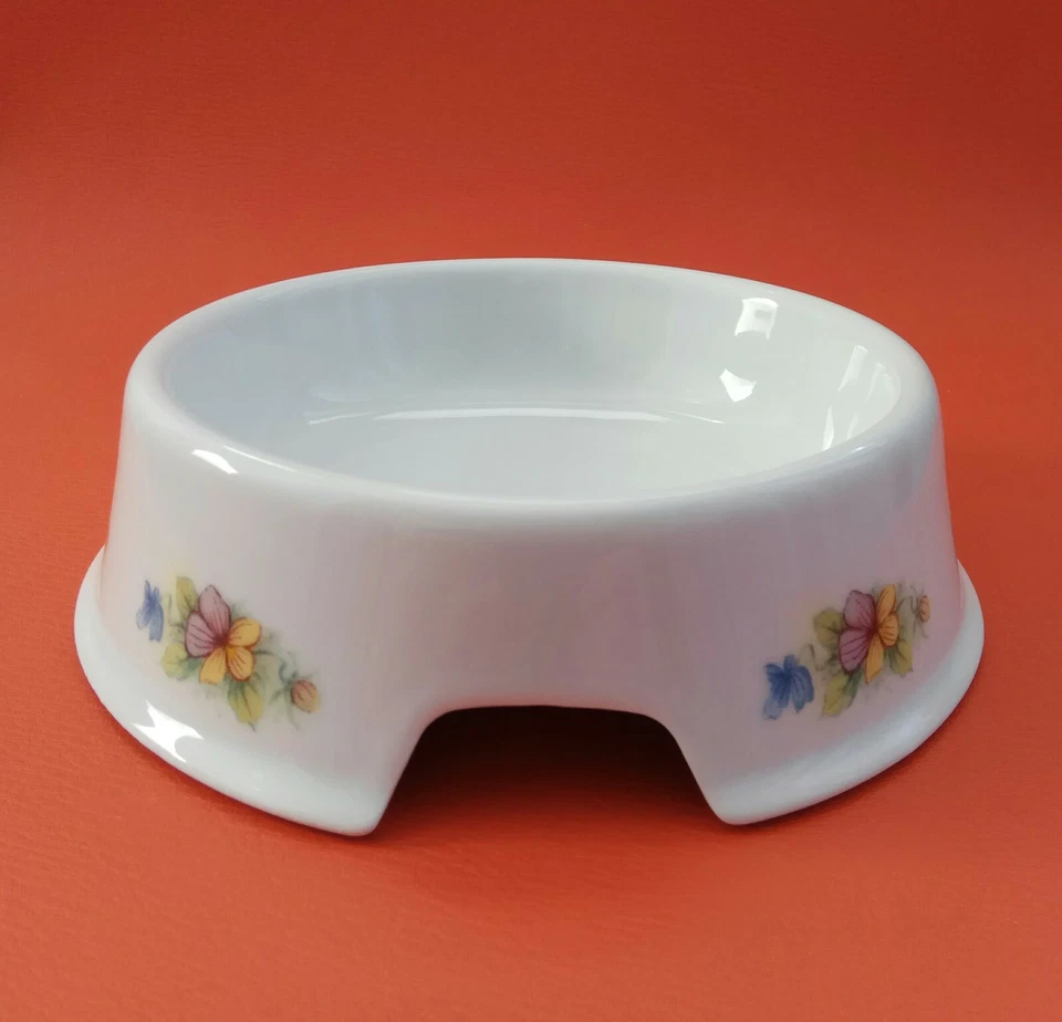 Futternapf für Hunde Katzen Fressnapf Veilchen Porzellan Tierbedarf Designernapf - Bild 2 von 2