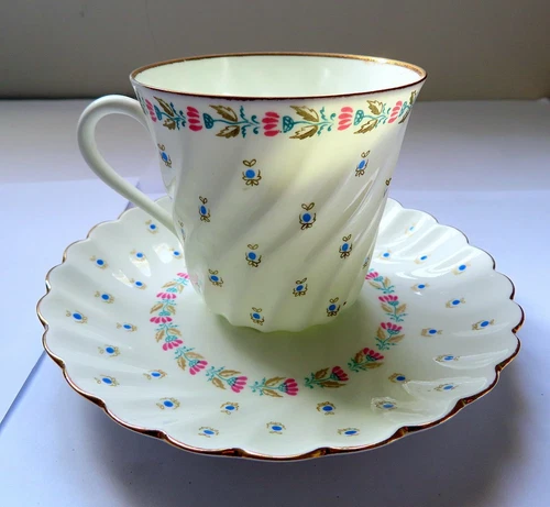 Vintage Imperial Lomonosov Russian Porcelain Coffee Cup & Saucer
