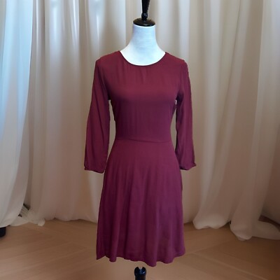GAP Fit & Flare Dress Womens Size 0 Red Short Mini Scoop Neck Flared Long Sleeve | eBay GAP Fit & Flare Dress Womens Size 0 Red Short Mini Scoop Neck Flared Long Sleeve | eBay