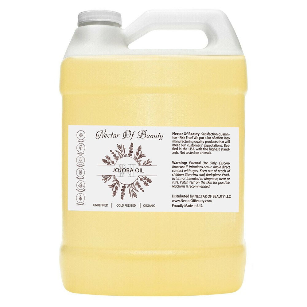 100% Pure Organic Jojoba Oil for Skin Hair & Nails Bulk 1 Gallon Non-GMO