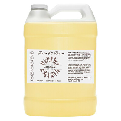 Jojoba oil 100% pure organic source bulk 1 Gallon skin hair nail care non-gmo