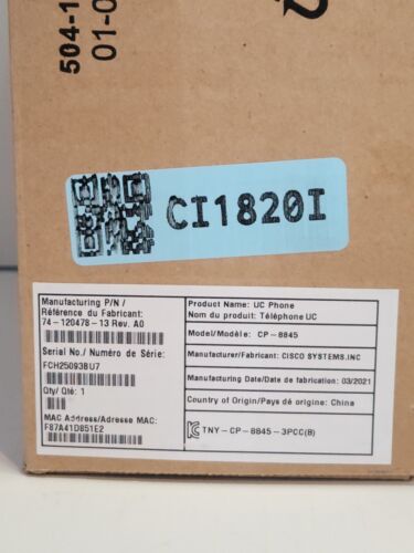 Videotelefono IP Cisco CP-8845-K9 5 linee - antracite. - Foto 2 di 2