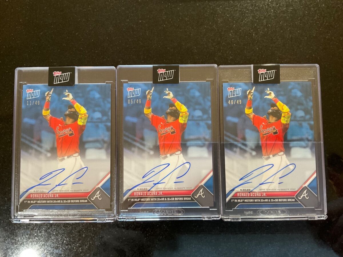 Ronald Acuna Jr. On-Card Auto #/49 Blue - 2023 MLB Topps Now Ronald Acuna Jr. On-Card Auto #/49 Blue - 2023 MLB Topps Now