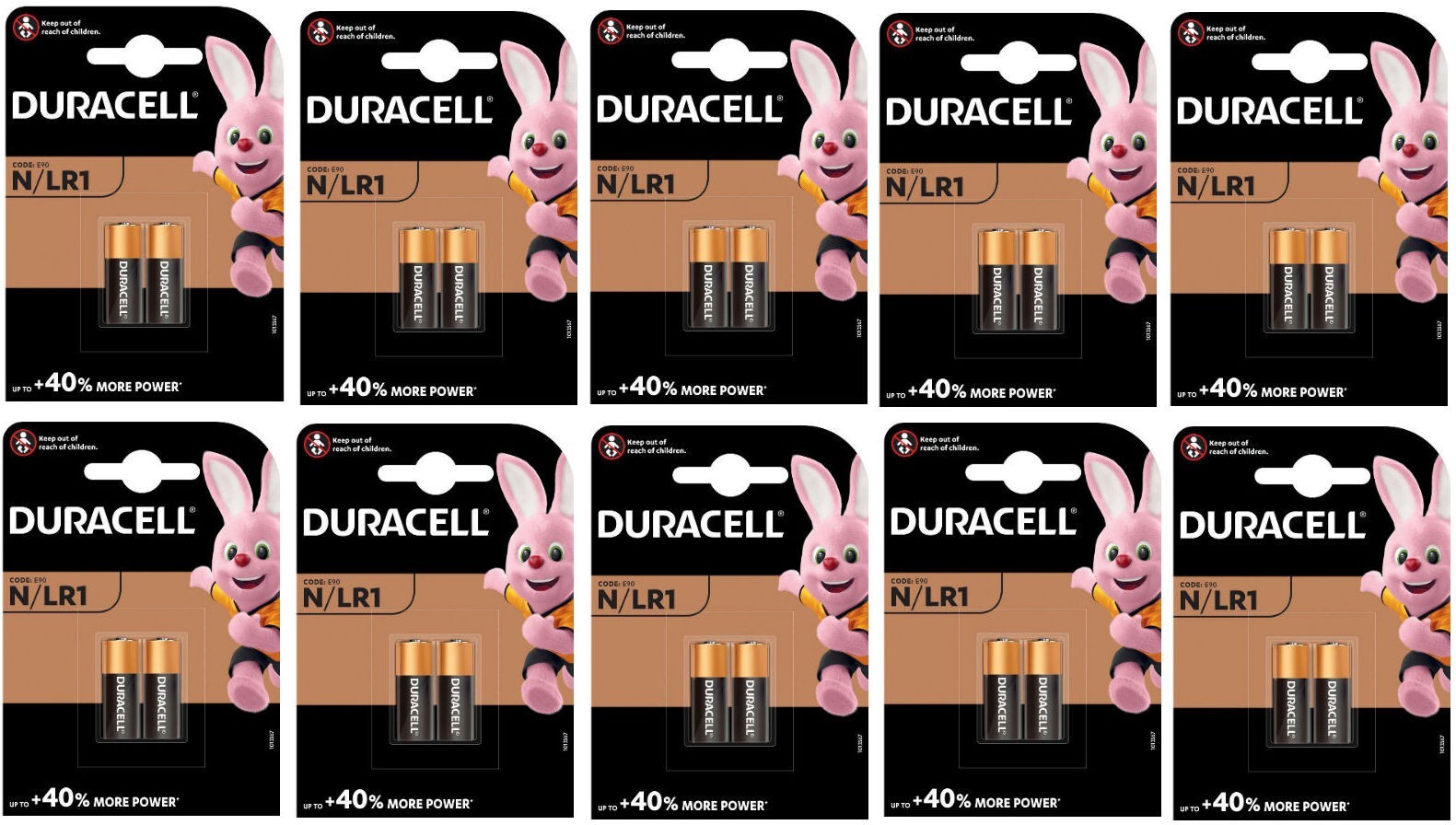20xDuracell MN9100 LR1 1.5V Alkaline Batteries 910A E90 N KN AM5 Security Remote