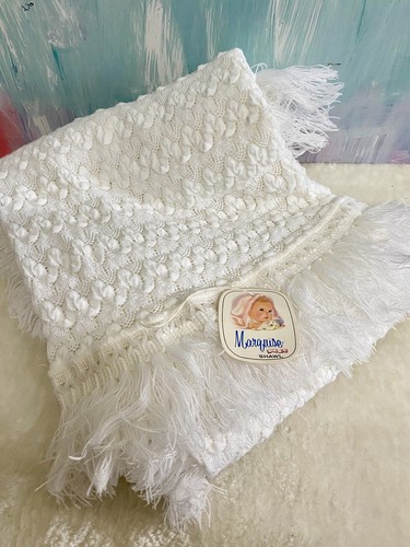 VINTAGE BABY- MARQUISE SHAWL, & BASSINET PINK- MARQUISE COTTON SHEET SET. NEW - Picture 2 of 5