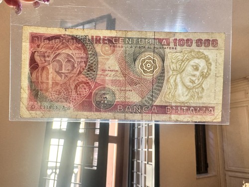 REPUBBLICA BANCONOTA LIRE 100000 PRIMAVERA BOTTICELLI 1 7 1980 MB/BB SABAUDA - Foto 3 di 5