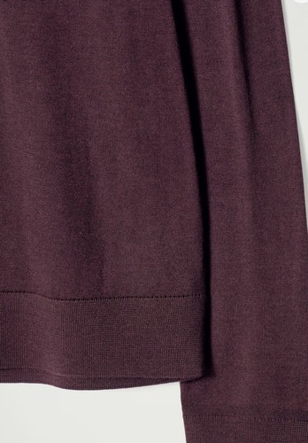 Cos Men's Slim Merino Wool Burgundy Crew-Neck Jumper Size XL - Picture 4 of 22