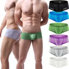 Men Comfortable Boxer Brief Mini Trunks Underwear 6 Colors Low Rise Bulge Shorts