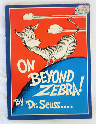 On Beyond Zebra Dr. Seuss 1955 First Edition Discontinued paperback book