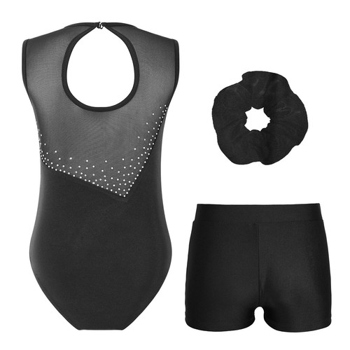 Kids Girl's Jumpsuit And Boyshorts Set Sleeveless Leotard With Shorts Hair Band - Picture 62 of 69