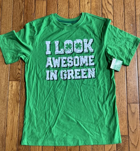 2 Way to Celebrate! St. Patrick's Day T-Shirt Tee Green White Shamrock Kid Sz XL - Picture 3 of 10