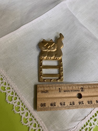 Broche prendedor JJ Jonette tono dorado marco de fotos de gato XF-64 - Imagen 4 de 6