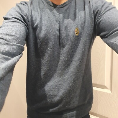 Mens Luke 1977 Gerard Thin Sweatshirt in Marl Blue Medium