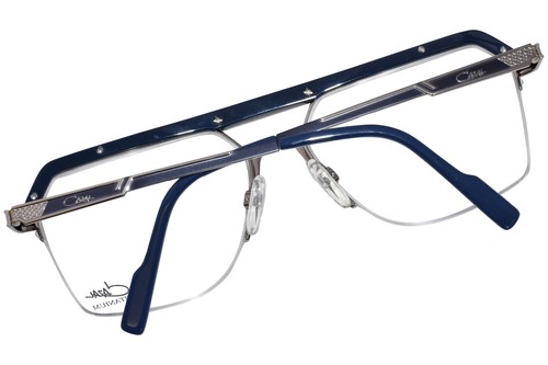 Cazal 7086 003 Eyeglasses Men's Blue/Silver Half Rim Pilot Optical Frame 60-mm - Picture 6 of 7