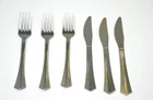 High Quality Silver Looking Disposable Plastic Fork Knife Cutlery Party Catering