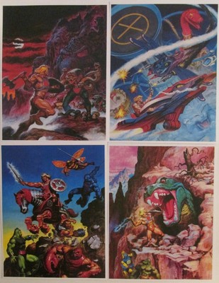 He-Man, King Hiss, Skeletor, Moss Man, Syklone -  Four 8.5x11 Art Poster Prints