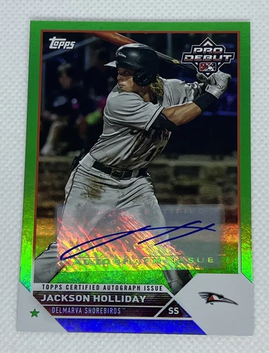 2023 Topps Pro Debut Jackson Holliday Green Foil Auto 43/99 #PD-7 - Orioles