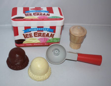 Melissa Doug Homestyle Ice Cream Scoop Cone Vanilla Chocolate Toy Play Food