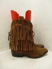 Smoky Mountain Cowboy Brown Leather Fringe Kids Youth Boots Style 3514C Sz 2.5 D