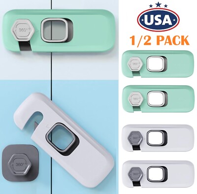 2× Child Proof Fridge Lock Child Cabinet Safety Lock Baby Safety Child Lock US