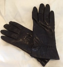 Isotoner Thinsulate Lined Dark Brown Leather Gloves Vintage Womens Size 7.5