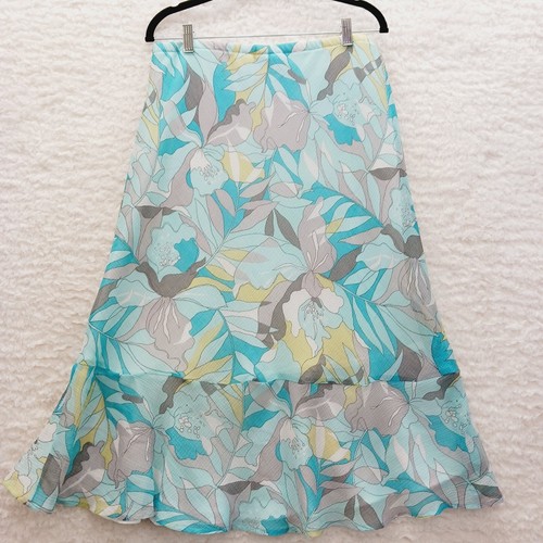 Falda Midi Talla 12 Chifón Floral Bloomcore Resort Romántica Cabricho Costero - Imagen 2 de 12