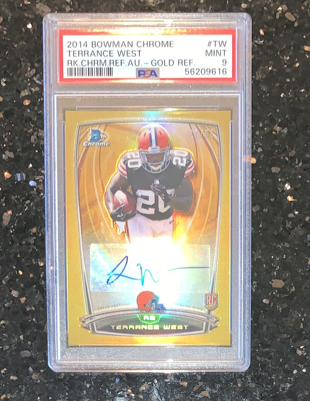 Terrance West Bowman Chrome Rookie Chrome Refractor Autographs #TW Gold Refractor