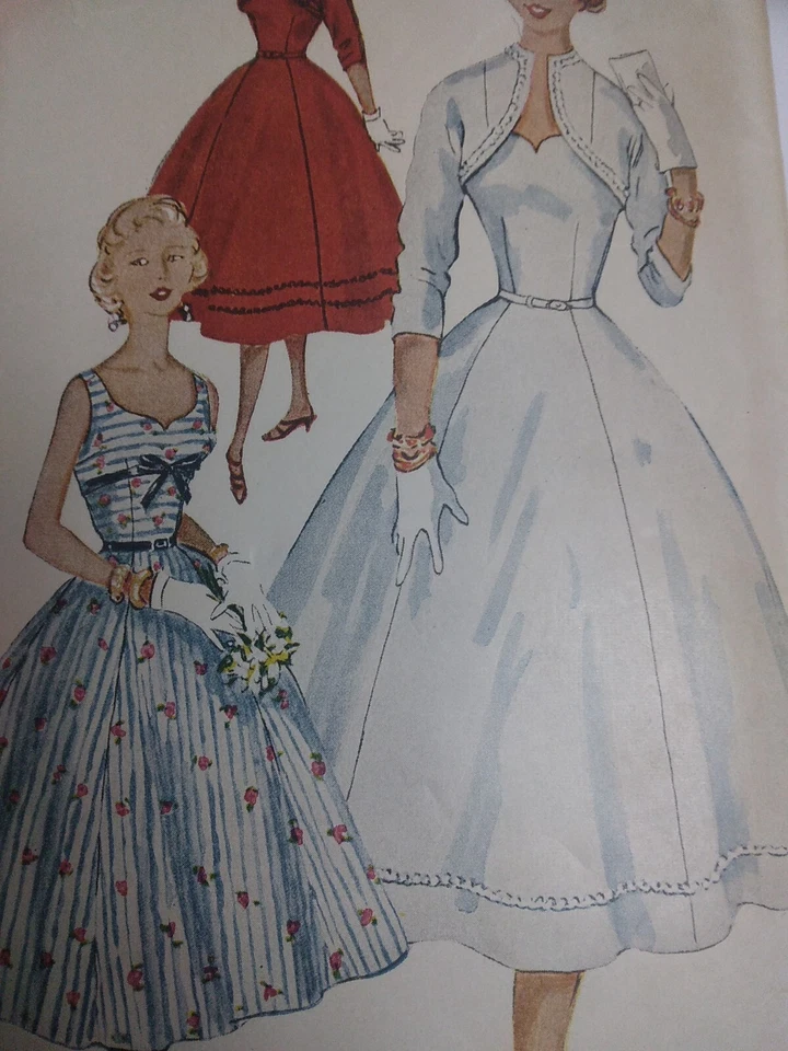 Dress Bolero Crop Jacket 16 Simplicity 4676 Sewing Pattern 40's Bridal Wedding - Image 2 of 4