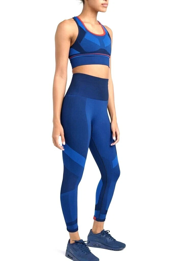LNDR Womens Navy Blue Vortex Yoga Baselayer Running Stretch Legging Pants XS S
