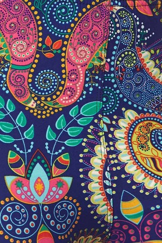 Leggings TC/106 Burro Morbido Sempre Spazzolato Blu Paisley TAGLIA UNICA - Foto 3 di 3