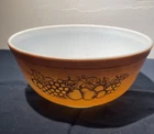 Vintage Pyrex 403 ~ Old Orchard Fruit Brown Nesting Mixing Bowl 2.5 Qt
