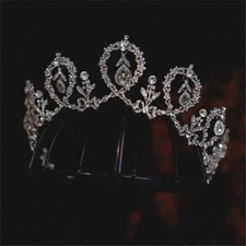 5.5cm Tall Leaves Crystal Wedding Queen Princess Prom Tiara Crown For Women