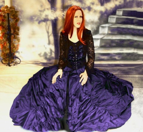 Gonna medievale gotica vittoriana gonna da sposa gonna a ballo nera verde 36 38 40 42 - Foto 12 di 20