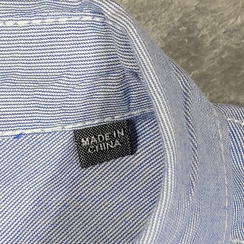 BKE Shirt Mens XL Athletic Fit Button Up Chambray Blue Cotton Pin Stripe - Picture 5 of 11