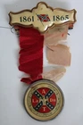 Antique Orig 1892 Civil War UCV Confederate Pin & Ribbon, Louisiana Division
