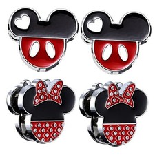 Cute Car Hooks 4 Pcs, Rhinestones Car Organizer Interior micke*2+minni*2