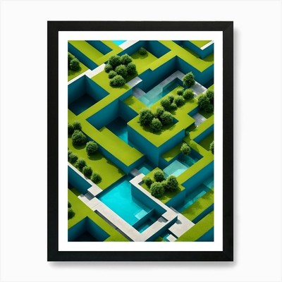 3d Maze Art Print Framed Wall Art Poster Canvas Print Picture