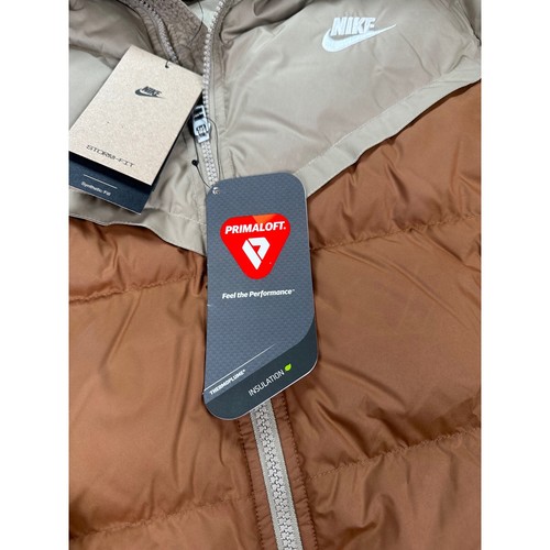 Nike Storm-FIT Primaloft Puffer Jacket Beige Brown Colorblock Mens - Picture 4 of 16