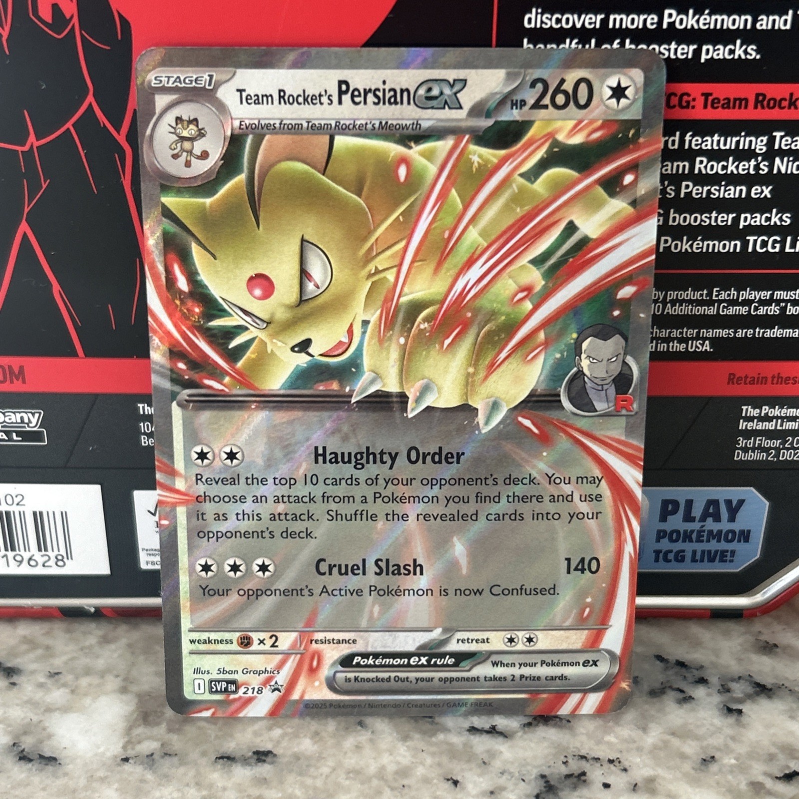 🪶Pokemon TCG Team Rocket’s Persian ex SVP 218 Sv: Destined Rivals Promo NM