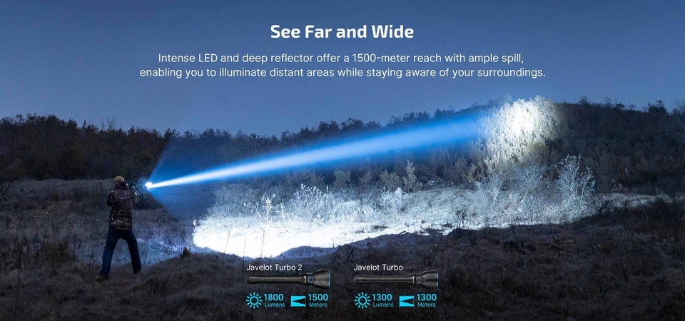 Olight Javelot Turbo 2 1800 Lumen Long Throw Rechargeable Flashlight - Image 3 of 4