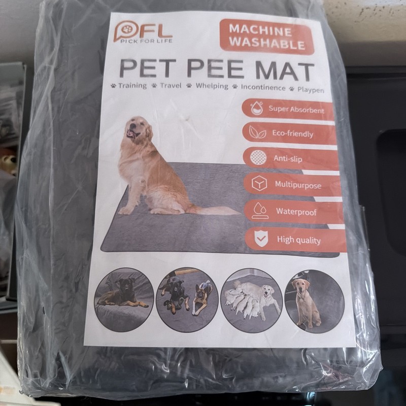 Pick For Life PFL Machine Washable Pet Pee Mat Non Slip Large 72x72 Reusable