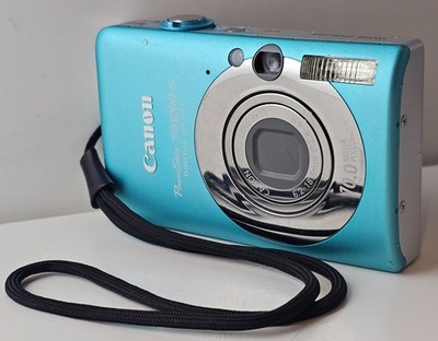 Canon PowerShot SD1200 IS ELPH 10MP 3X Zoom HD Digital Camera Turquoise Blue Vtg