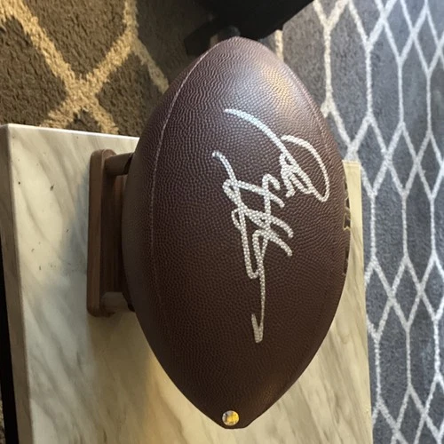 Dion Sanders autographed football with player Hologram