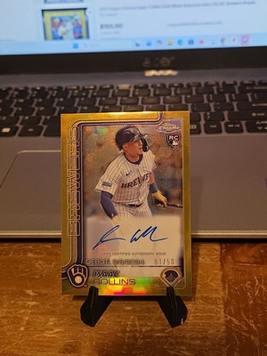 #ad 2025 Topps Update Chrome Isaac Collins AUTO True Gold 01 50 Brewers $199.99